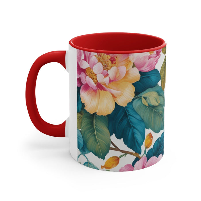 Vibrant Kireiina Accent Ceramic Coffee Mug - Stylish 11oz Two-Tone Cup