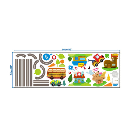 Peekaboo Studio Cartoon Car Wall Sticker - Removable & Easy to Apply