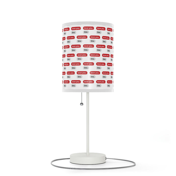 Elite Valentine Love Text Steel Base Table Lamp with Customizable High-Res Printed Shade - Personalized Luxury Lighting Solution