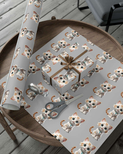 Eco-Conscious Cat Lover's Christmas Gift Wrap Set