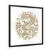Elegant Dragon Matte Canvas Print in Black Pinewood Frame