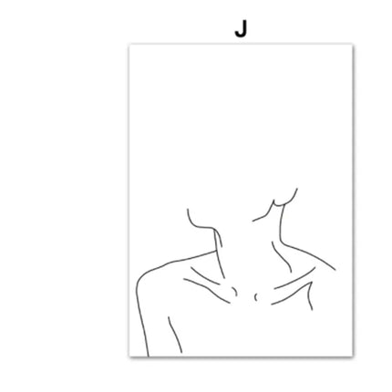 Abstract Line Face Female Minimalist Wall Mural