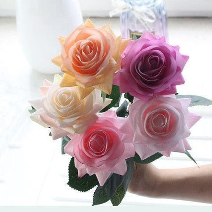 Radiant 15-Piece Faux Rose Bouquet for Stylish Home and Event Decor
