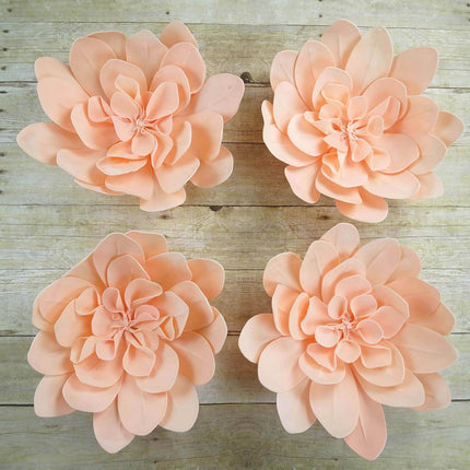 AliKopy 4 Pack 16" Blush Soft Foam Craft Daisy Flower Heads - Realisti