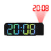 Projection Alarm Clock with LED Electronic Display and Size Chart of 19.6cmx3cmx6.5cm
