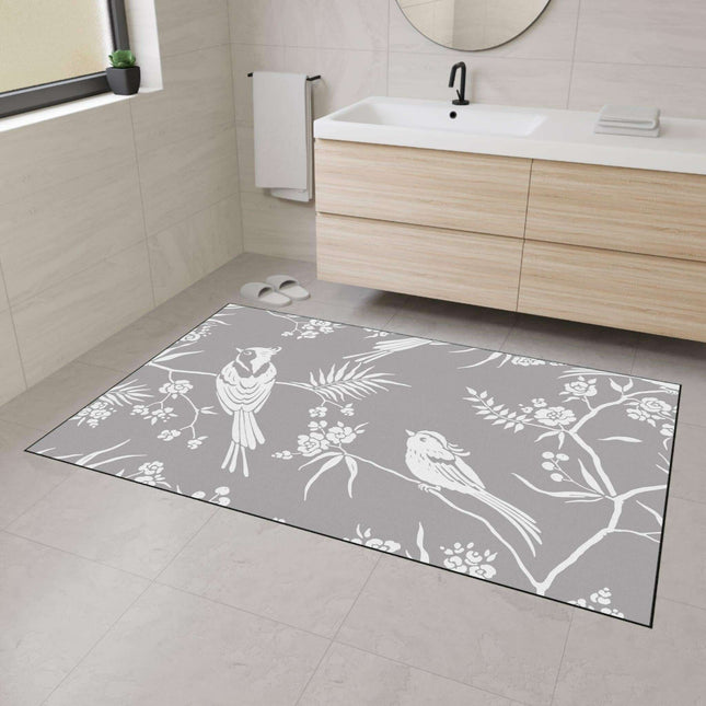 Chic Customizable Nordic Birds Floor Mat for Contemporary Home Styling