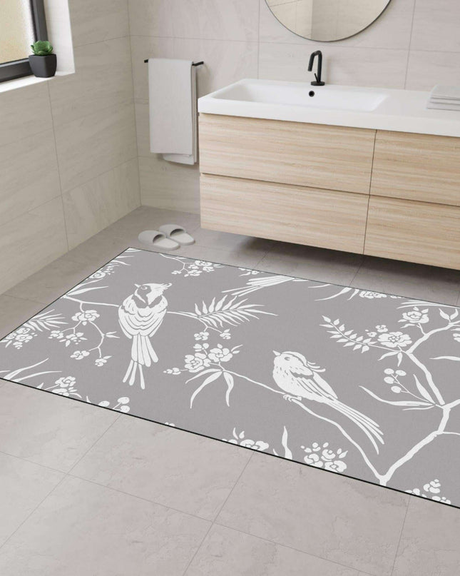 Chic Customizable Nordic Birds Floor Mat for Contemporary Home Styling