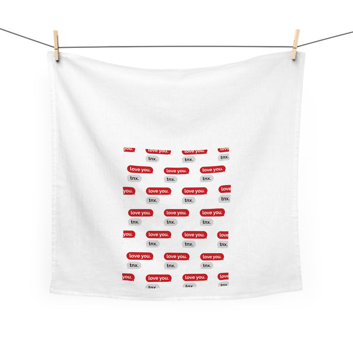 Valentine Love Text Cotton Tea Towel for Stylish Homes