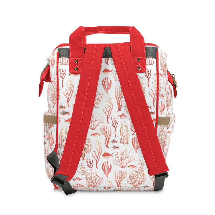 Exclusive Coral Artisan Diaper Backpack for Fashionable Parents