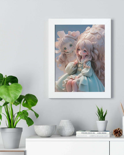 Sustainable Fantasy Anime 3D Girls Vertical Wall Art - Premium Framed Poster Decor