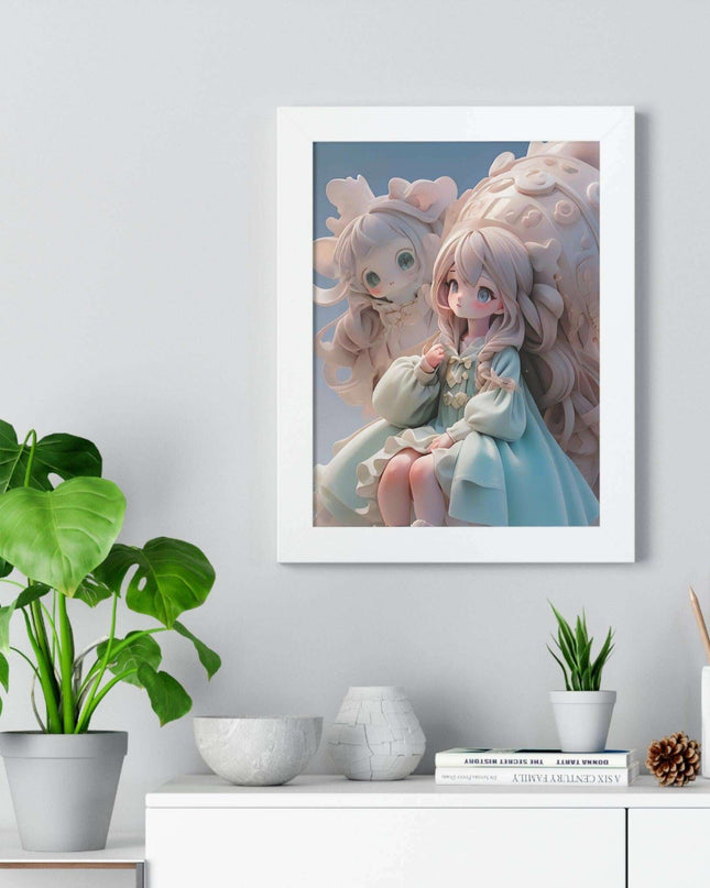 Sustainable Fantasy Anime 3D Girls Vertical Wall Art - Premium Framed Poster Decor