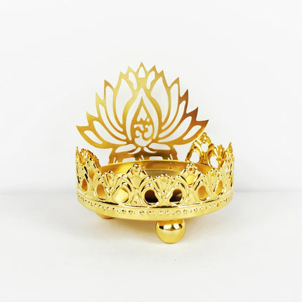 Buddha Candlestick Oil Lamp Sitting On Lotus Hollow Iron Candle Holder