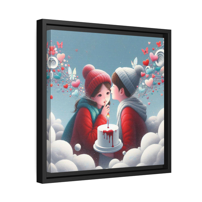 Elegant Love - Premium Canvas Wall Art with Black Pinewood Frame