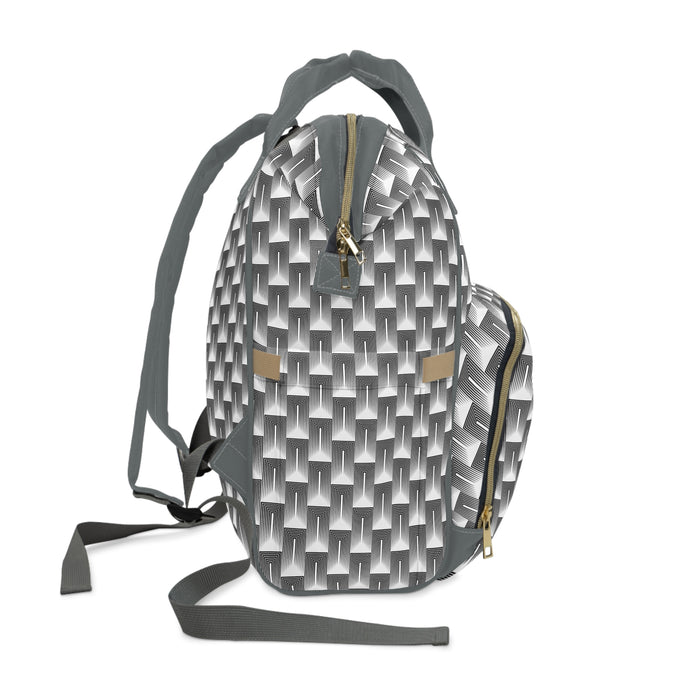 Luxury Parent's Essential: Stylish Geometric Diaper Backpack