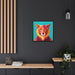 Elegant Dog Matte Canvas Art - Black Pinewood Frame for Stylish Interiors