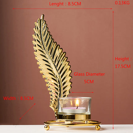 Golden Wrought Iron Candle Holder Ornaments — Modern Luxury Home Decor