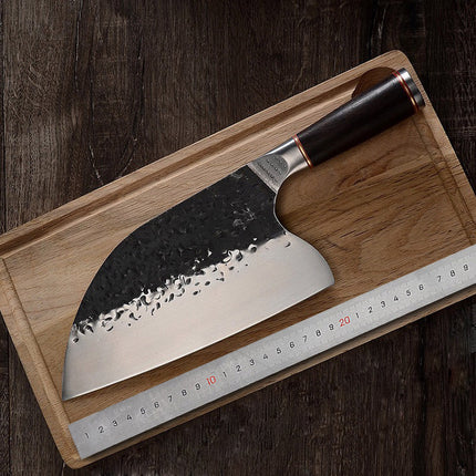 Meat And Bone Cutting Kitchen Knife 5CR15MOV Ebony Wood Handle Chef Knife