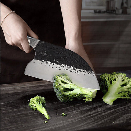 Meat And Bone Cutting Kitchen Knife 5CR15MOV Ebony Wood Handle Chef Knife