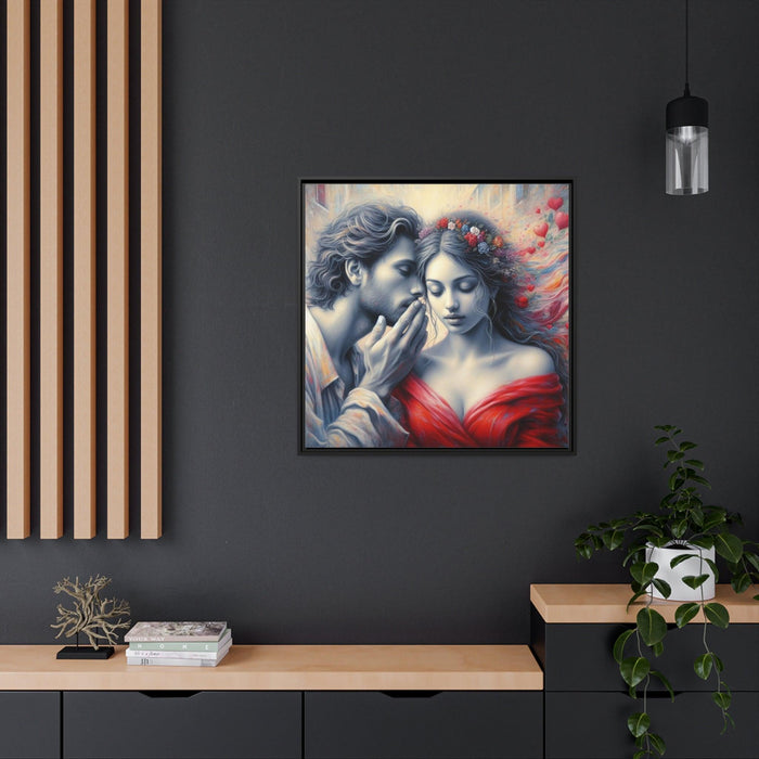 Sleek Matte Black "Whispering Valentine" Canvas Art for Contemporary Home Decor