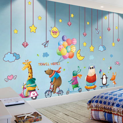 Peekaboo Studio Cartoon Kids Room Wallpaper - Self-Adhesive, Easy Appl