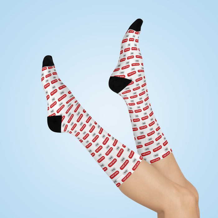 Valentine LOVE Print Crew Socks - Stylish Black Accent Design & Premium Comfort