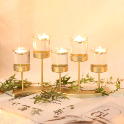 Wrought Iron Candle Holder for Tabletop Dinner Decor