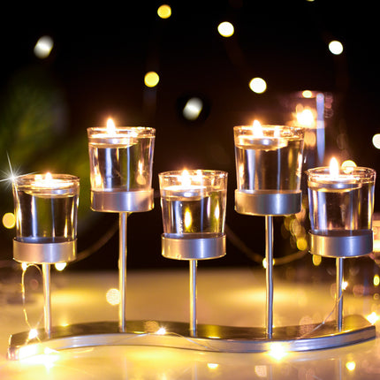 Wrought Iron Candle Holder for Tabletop Dinner Decor