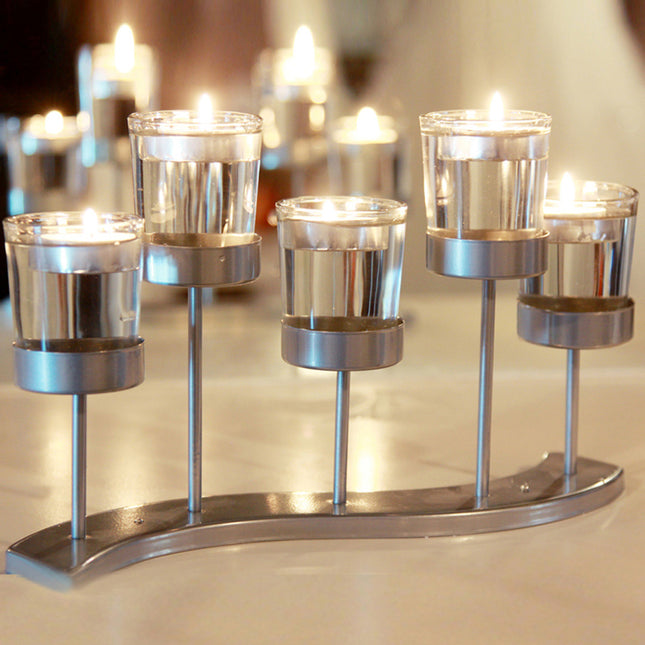 Wrought Iron Candle Holder for Tabletop Dinner Decor