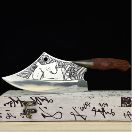 Chef Knife With Rosewood Handle Rust Resistant Blade 31.5 Cm