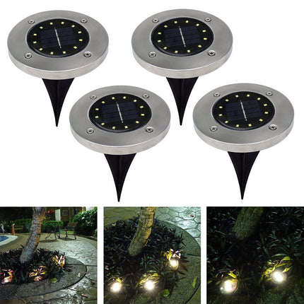 12 LED Solar Underground Light For Garden Lawn IP65 Waterproof 0.9W