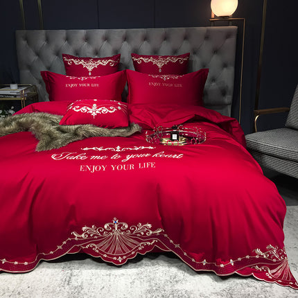 Four-Piece Cotton Jacquard Hotel Bedding