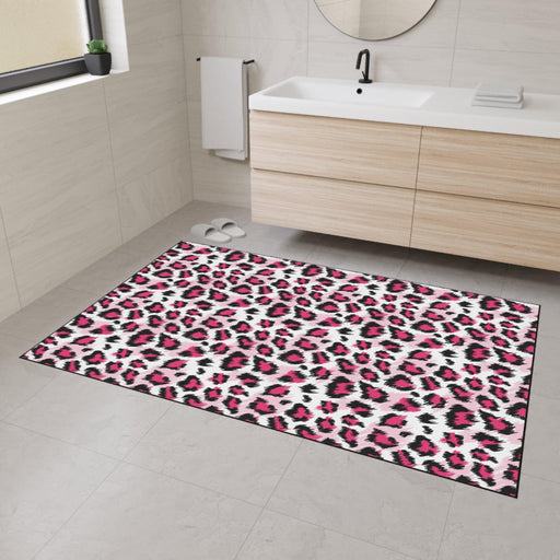Pink Leopard Heavy Duty Floor Mat with Non-Slip Backing