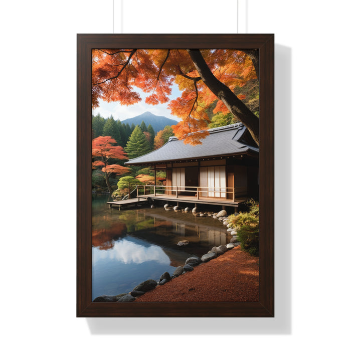 Japanese Garden Eco-Friendly Framed Vertical Poster - Sustainable Decor for Stylish Homes