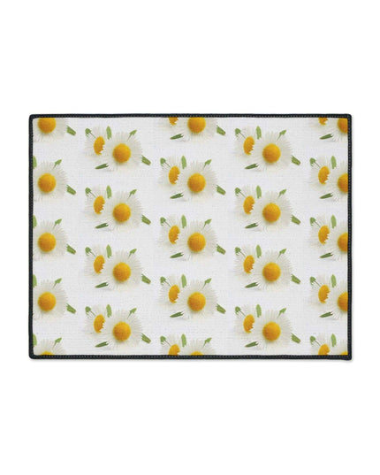 Opulent Chamomile Area Rug with Stylish Black Trim