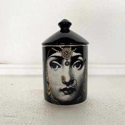 Elegant Ceramic Face Aroma Candle Holder Jar Ornament