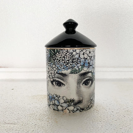 Elegant Ceramic Face Aroma Candle Holder Jar Ornament