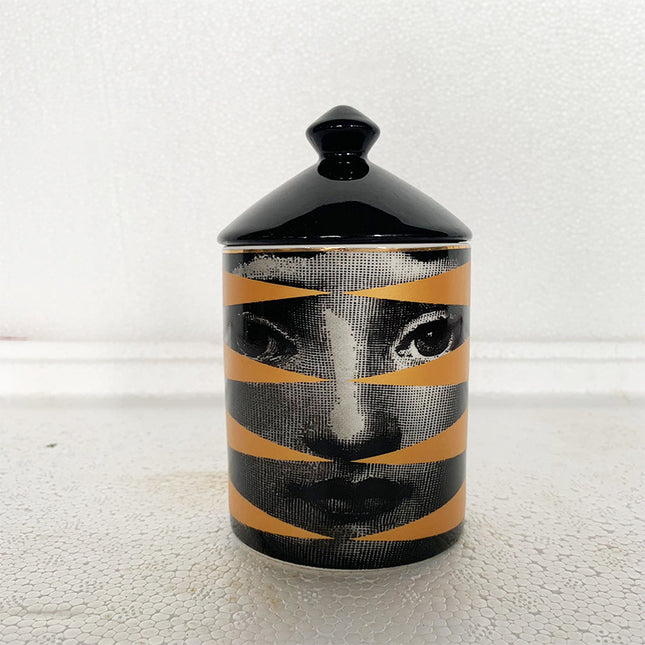 Elegant Ceramic Face Aroma Candle Holder Jar Ornament
