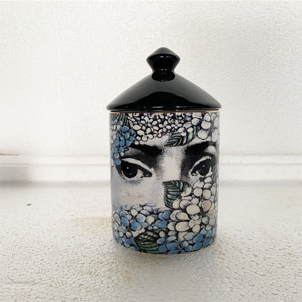 Elegant Ceramic Face Aroma Candle Holder Jar Ornament