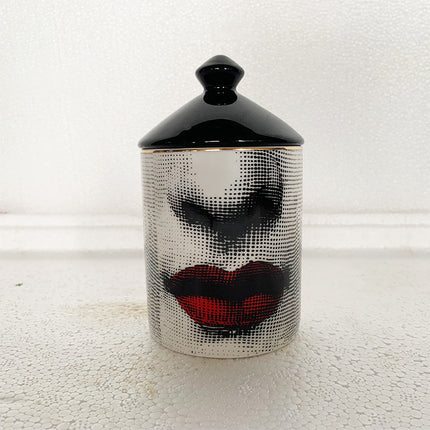 Elegant Ceramic Face Aroma Candle Holder Jar Ornament