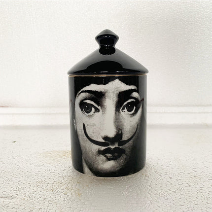 Elegant Ceramic Face Aroma Candle Holder Jar Ornament