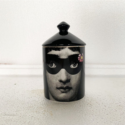 Elegant Ceramic Face Aroma Candle Holder Jar Ornament