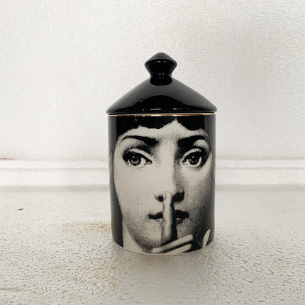 Elegant Ceramic Face Aroma Candle Holder Jar Ornament