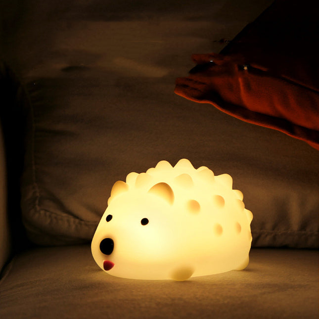 Hedgehog Silicone Night Light for Children Patting Breathing Led Cartoon Lamp