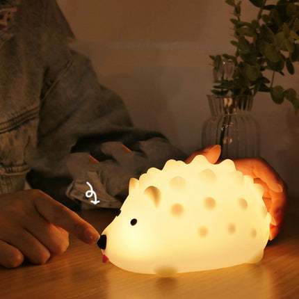 Hedgehog Silicone Night Light for Children Patting Breathing Led Cartoon Lamp