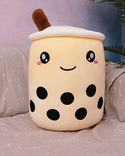 Cute Fruit Drink Plush Stuffed Soft Strawberry Milk Tea Plush Boba Tea Cup Toy Bubble Tea Pillow Cushion Kids Gift