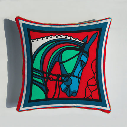 Light Luxury Horse Portrait Cushion Cover