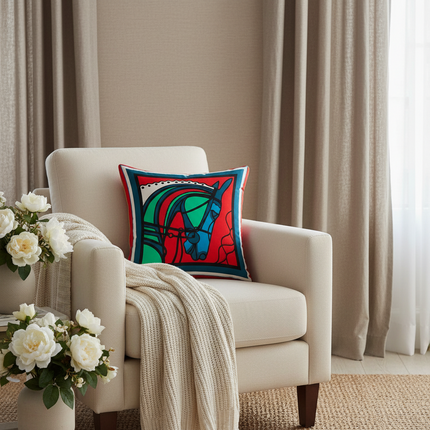 Light Luxury Horse Portrait Cushion Cover
