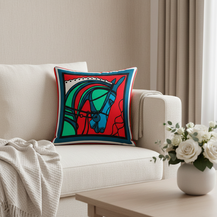 Light Luxury Horse Portrait Cushion Cover