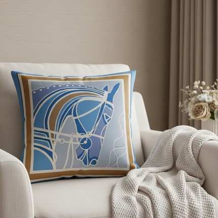Light Luxury Horse Portrait Cushion Cover
