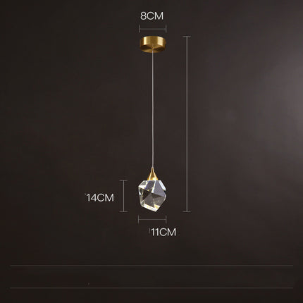 All Copper Light Luxury Crystal Chandelier Modern Minimalist Restauran